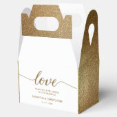 パーソナライズされた金ゴールド結婚グリッター愛ありがとう フェイバーボックス (オープン)