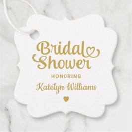 パーソナライズされた金ゴールド結婚ブライダルシャワー フェイバータグ
