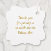 パーソナライズされた金ゴールド結婚ブライダルシャワー フェイバータグ (裏面)