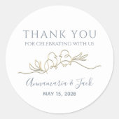 パーソナライズされた金ゴールド結婚式の引き出物 ラウンドシール (正面)