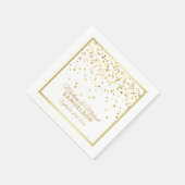 パーソナライズされた金ゴールド結婚紙吹雪使い捨て スタンダードカクテルナプキン (角)