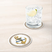 パーソナライズされた金ゴールド航海のコースター ラウンドペーパーコースター (インサイチュ)