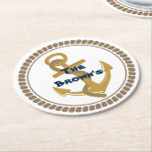 パーソナライズされた金ゴールド航海のコースター ラウンドペーパーコースター (アングル)