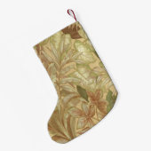 パーソナライズされた金ゴールド葉スクリスマスストッキング スモールクリスマスストッキング (裏面 (吊り時))