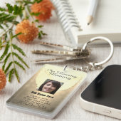 パーソナライズされた金ゴールド記念天使翼追加写真 キーホルダー (正面右)