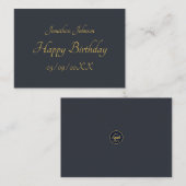 パーソナライズされた金ゴールド誕生日フラットノートカード ノートカード (正面/裏面)