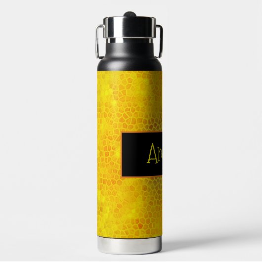 パーソナライズされた金ゴールド非表示 ウォーターボトル (正面)