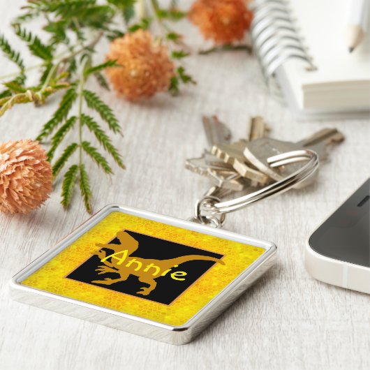 パーソナライズされた金ゴールド非表示 キーホルダー (側面)