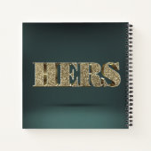 パーソナライズされた金ゴールド3Dハーフ ノートブック (裏面)