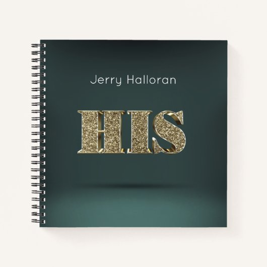 パーソナライズされた金ゴールド3D HIS ノートブック (正面)