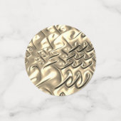 パーソナライズされた金ゴールド50周年記念テーブル コンフェッティ (スモール正面)