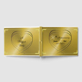 パーソナライズされた金ゴールド50結婚周年 ゲストブック (全面)