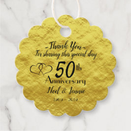パーソナライズされた金ゴールド50結婚周年 フェイバータグ