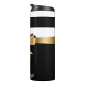 パーソナライズされた金ゴールド、ブラックはっきりしたストライプズGOLDEN BOW タンブラー (回転右)