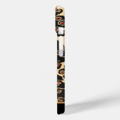 パーソナライズされた金ゴールド&ブラックフローラアールヌーボープリント Case-Mate iPhoneケース (裏面 / 左)