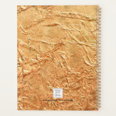 パーソナライズされた金ゴールド プランナー手帳 (裏面)