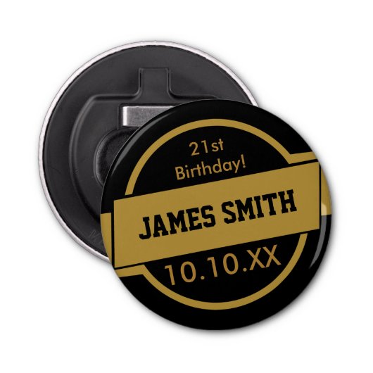 パーソナライズされた金ゴールド 栓抜き (正面)