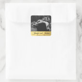 パーソナライズされた金フェイク箔ブラック結婚ズ |写真 スクエアシール (バッグ)