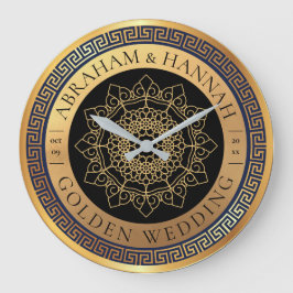 パーソナライズされた金50年結婚の ラージ壁時計