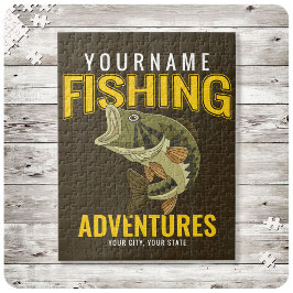 パーソナライズされた釣りの冒険 バス釣り アングラー ジグソーパズル