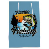 パーソナライズされた釣りトーナメント魚アングラーマス ミディアムペーパーバッグ (裏面)