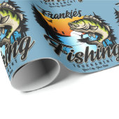 パーソナライズされた釣りトーナメント フィッシュ アングラー マス ラッピングペーパー (ロールコーナー)