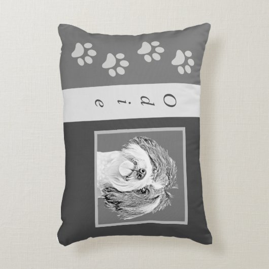 パーソナライズされた鉛筆かわいらしシーズー(犬)tzuアクセント枕 アクセントクッション (正面(垂直))