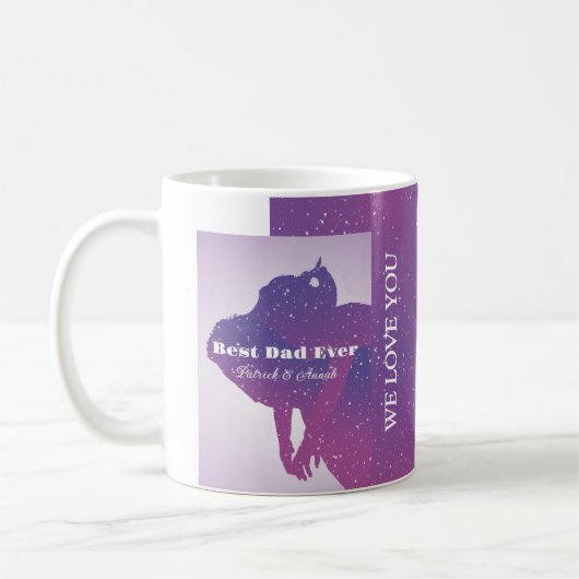 パーソナライズされた銀河系パパマグ – 最高のパパエバー コーヒーマグカップ (左)