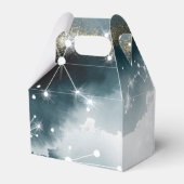 パーソナライズされた銀河系ブルー金ゴールドスタ結婚ーズ フェイバーボックス (裏面サイド)