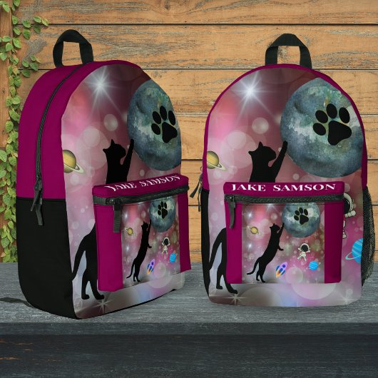 パーソナライズされた銀河系宇宙おもしろいバックパック子供へ プリントバックパック