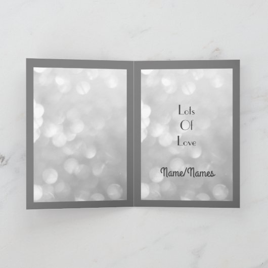 パーソナライズされた銀結婚記念挨拶 カード (内部)