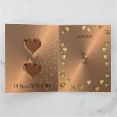 パーソナライズされた銅19周年記念結婚カード カード (内部)