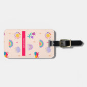 パーソナライズされた開花&レインボウズ荷物タグ ラゲッジタグ (正面横)