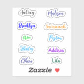 パーソナライズされた防水手書きスクリプト名1 シール (シート)