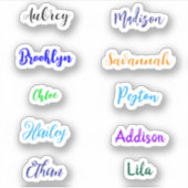 パーソナライズされた防水手書きスクリプト名1 シール (正面)