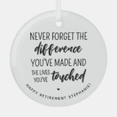 パーソナライズされた除モダンとエレガント ガラスオーナメント (正面)