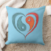 パーソナライズされた陰陽ハート記号 クッション (ブランケット)