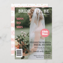 パーソナライズされた雑誌の表紙写真 ブライダルシャワー