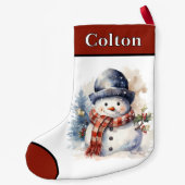パーソナライズされた雪だるまストッキング スモールクリスマスストッキング (裏面)