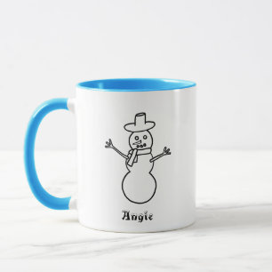 パーソナライズされた雪だるまマグカップ マグカップ