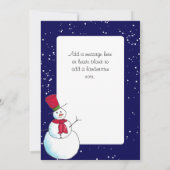パーソナライズされた雪だるま写真クリスマスカード 招待状 (裏面)