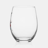 パーソナライズされた雪だるま名クリスマス ステムなしワイングラス (左)