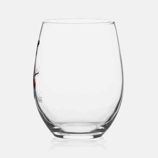 パーソナライズされた雪だるま名クリスマス ステムなしワイングラス (左)