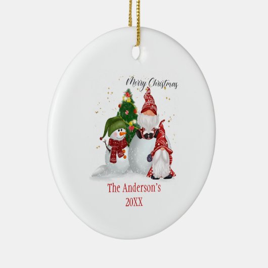 パーソナライズされた雪だるま格言 セラミックオーナメント (右)