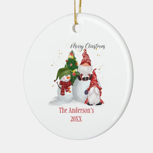 パーソナライズされた雪だるま格言 セラミックオーナメント (左)