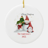 パーソナライズされた雪だるま格言 セラミックオーナメント (裏面)