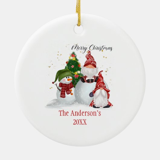 パーソナライズされた雪だるま格言 セラミックオーナメント (裏面)