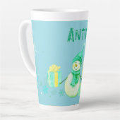 パーソナライズされた雪だるま カフェラテマグ (左アングル)