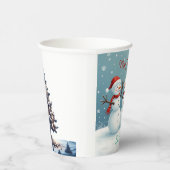 パーソナライズされた雪だるま 紙コップ (右)