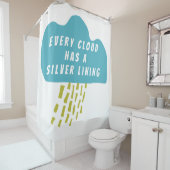 パーソナライズされた雲銀ライニングバスルーム シャワーカーテン (インサイチュ)